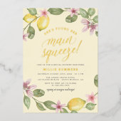 Gelb | Lemon Wreath Main Squeeze Brautparty Folieneinladung (Vorderseite)