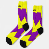 Gelb-lila Art Deco Design Socken (Linkes Detail)