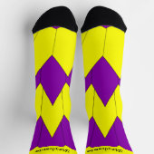 Gelb-lila Art Deco Design Socken (Oben)