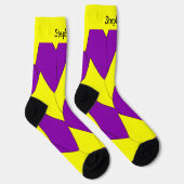 Gelb-lila Art Deco Design Socken (Rechts)
