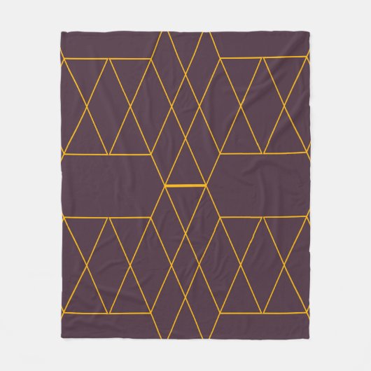 Gelb, lila, einfach, modern, geometrisch fleecedecke (Vorderseite)