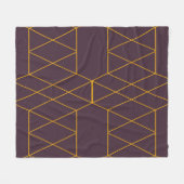 Gelb, lila, einfach, modern, geometrisch fleecedecke (Vorderseite (Horizontal))
