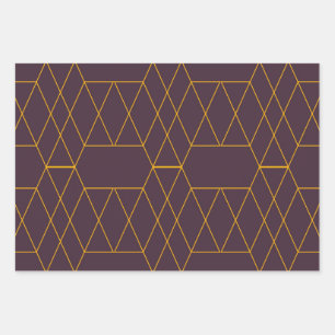 Gelb, lila, einfach, modern, geometrisch geschenkpapier set