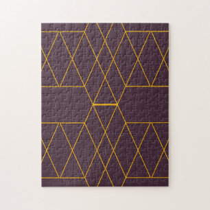 Gelb, lila, einfach, modern, geometrisch puzzle
