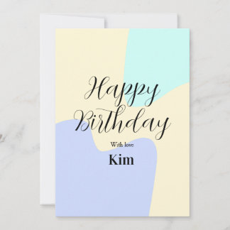 Gelb lila grün Alles Gute zum Geburtstag abstrakt Einladung