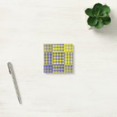 Gelb Lila Karo-Patchwork-Muster Post-it Klebezettel (Büro)