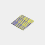 Gelb Lila Karo-Patchwork-Muster Post-it Klebezettel (angewinkelt)