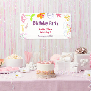 Gelb-lila Kindergeburtstagsbanner Banner