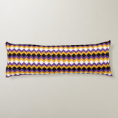 Gelb, Lila, schwarz und weiß Zigzag Zickzack Seitenschläferkissen (Rückseite)