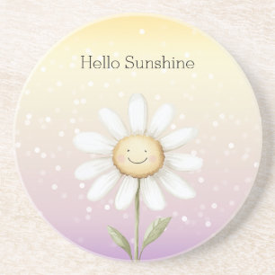 Gelb Lila Weiß Bokeh Punkte Gänseblümchen Sonnensc Getränkeuntersetzer