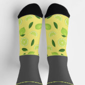 Gelb Limon auf grau, heimlich wild Socken (Oben)