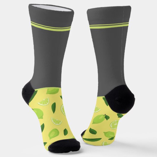 Gelb Limon auf grau, heimlich wild Socken (Gewinkelt)