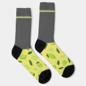 Gelb Limon auf grau, heimlich wild Socken (Rechts)