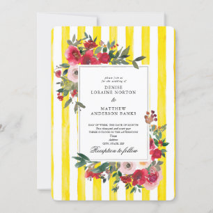 Gelb lodernde Hochzeitseinladung Einladung