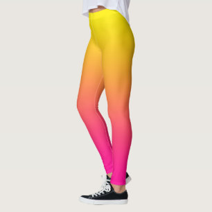 Gelb Magenta Rosenverlauf Leggings