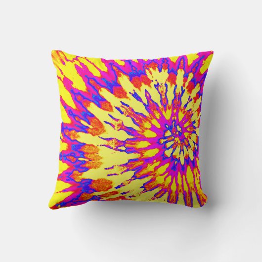 Gelb, Magenta und orange Spiralkissen Gefärbte Kra Kissen (Rückseite)