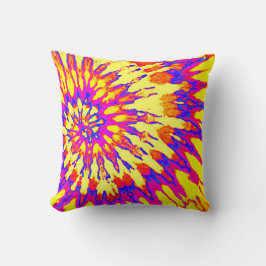 Gelb, Magenta und orange Spiralkissen Gefärbte Kra Kissen