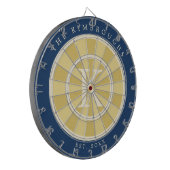 Gelb Marineblau Familienmonogramm Dartscheibe (Vorderseite Links)