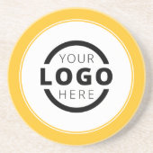Gelb markiertes Logo für Werbeaktionen Getränkeuntersetzer (Vorne)