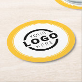 Gelb markiertes Logo für Werbeaktionen Runder Pappuntersetzer (Angewinkelt)