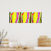 Gelb Mellow bunt abstrakte Art Hippie Stil Poster (Küche)