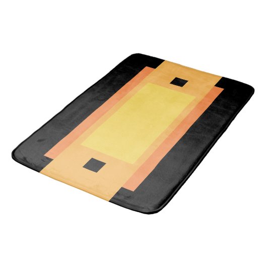 Gelb Minimal Orange Schwarz Badematte (Schrägansicht)