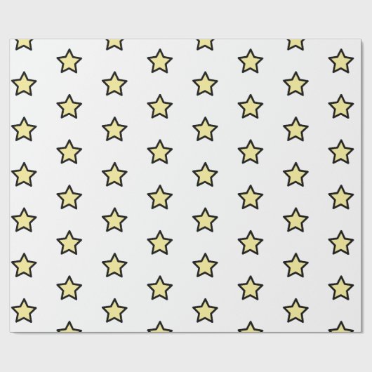Gelb minimalistisches modernes Sternmuster Geschenkpapier (Flach)