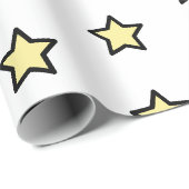 Gelb minimalistisches modernes Sternmuster Geschenkpapier (Rolleneckpunkt)