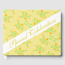 gelb mit blorfarben gästebuch