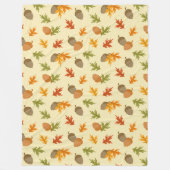 GELB MIT BROWN & ORANGE FALL ACORS FLEECEDECKE (Vorderseite)