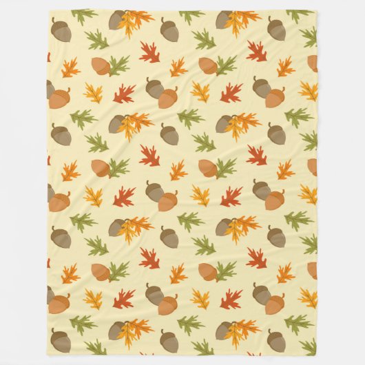 GELB MIT BROWN & ORANGE FALL ACORS FLEECEDECKE (Vorderseite)