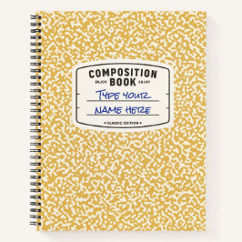 Gelb mit Etikett für benutzerdefinierte Kompositio Notizblock