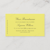Gelb mit glänzender Silber-Dekoration Modernisch Visitenkarte (Rückseite)