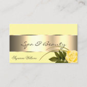 Gelb mit Golddekor und Niedlicher Rose Blume Moder Visitenkarte (Vorderseite)