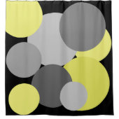 Gelb mit grauem Polka Dots Duschvorhang (Vorderseite)