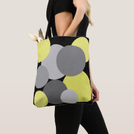 Gelb mit grauen Polka-Punkten Tasche