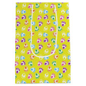 GELB MIT HELL FARBENEN OSTERBUNNY PAWS MITTLERE GESCHENKTÜTE (Rückseite)
