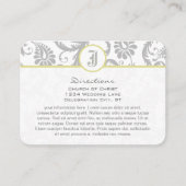 Gelb mit hellgrauen Damaskus-Hochzeitsinfo-Karten Begleitkarte (Vorderseite)