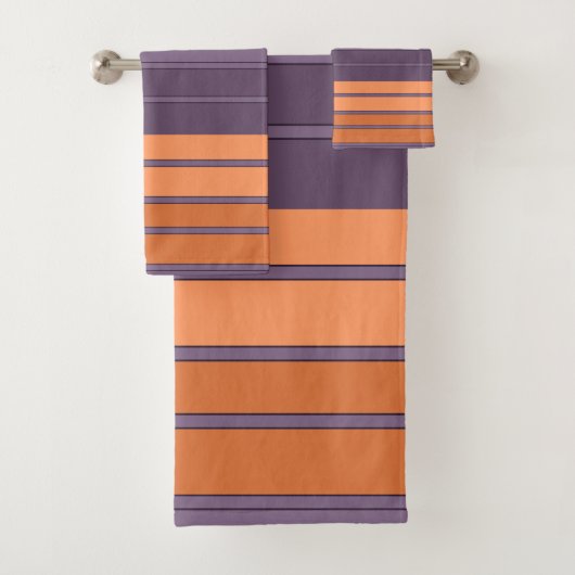 Gelb mit lila gestreiftem Muster Badhandtuch Set (Insitu)