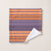 Gelb mit lila gestreiftem Muster Badhandtuch Set (Waschlappen)