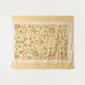 Gelb mit mehrfarbigem botanischem Blumendesign Wandteppich (Vorderseite (Horizontal))