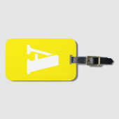 Gelb Mit Monogramm Gepäckanhänger (Vorderseite (Horizontal))