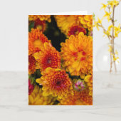 Gelb mit orangefarbener Mum Karte (Gelbe Blume)