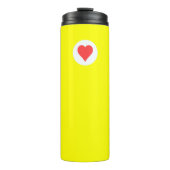 GELB MIT ROTEM HERZ THERMOSBECHER (Vorderseite)