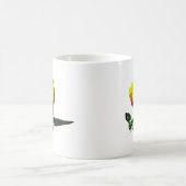 Gelb mit roter Tulpe Kaffeetasse (Mittel)