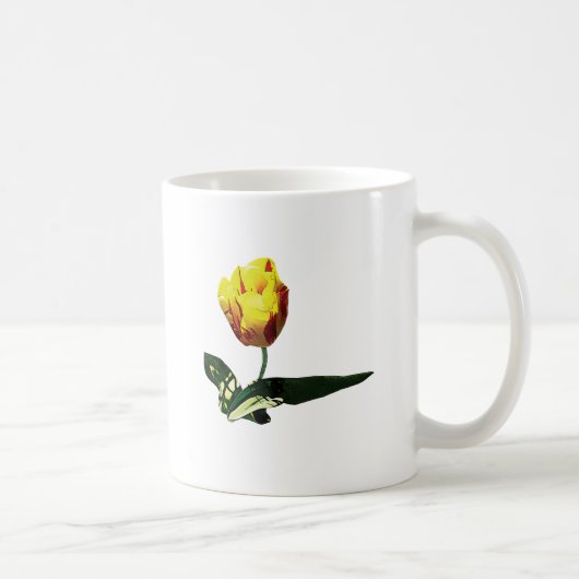Gelb mit roter Tulpe Kaffeetasse (Rechts)