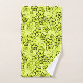 Gelb mit schwarz leuchtendem Neuralmuster Badhandtuch Set (Handtuch)