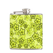 Gelb mit schwarz leuchtendem Neuralmuster Flachmann (Vorderseite)