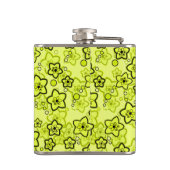 Gelb mit schwarz leuchtendem Neuralmuster Flachmann (Rückseite)