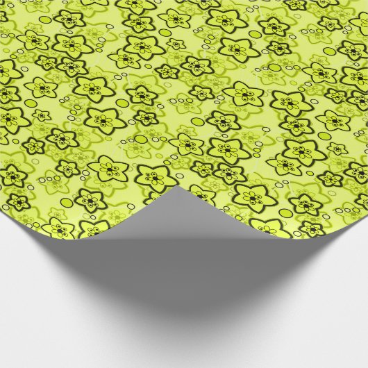 Gelb mit schwarz leuchtendem Neuralmuster Geschenkpapier (Ecke)